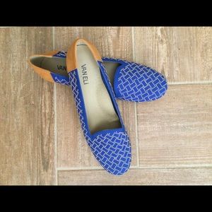 Vaneli Blue & Orange Suede Loafers Size 10 N